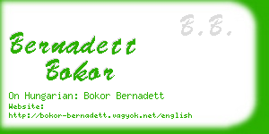 bernadett bokor business card